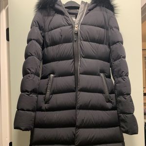 Mackage Calla Fox Fur Down Coat Size S Black